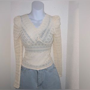 Cream lace top